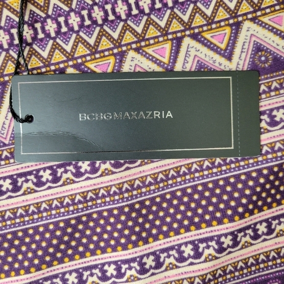 BCBGMaxAzria Dress Size M Dolman Sleeves Jersey Knit Stretchy Purple Combo New - Picture 7 of 13